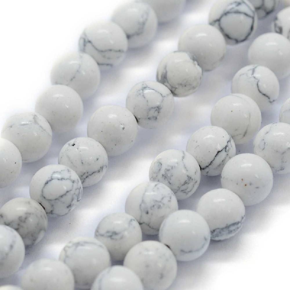 Sadingo Edelsteinperlen Natursteinperlen marmoriert - 63 Stück - Ø 6 mm im Angebot