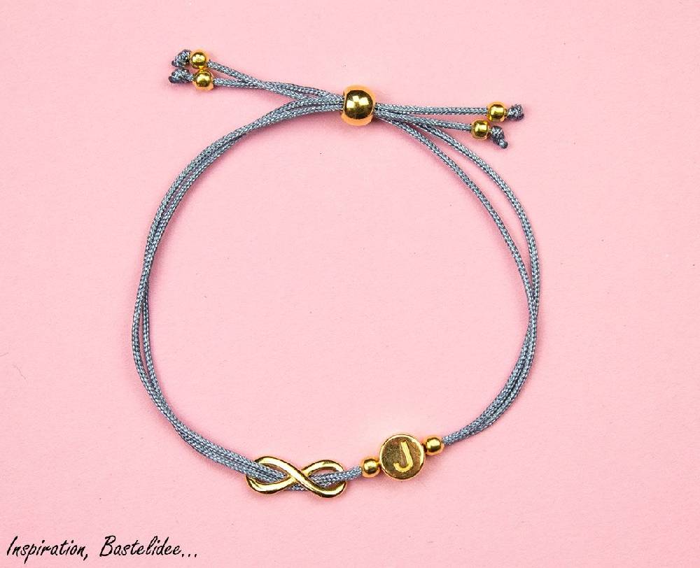 Sadingo Buchstabenperlen gold, DQ Metall, 7mm, Perlen Armband Schlussverkauf