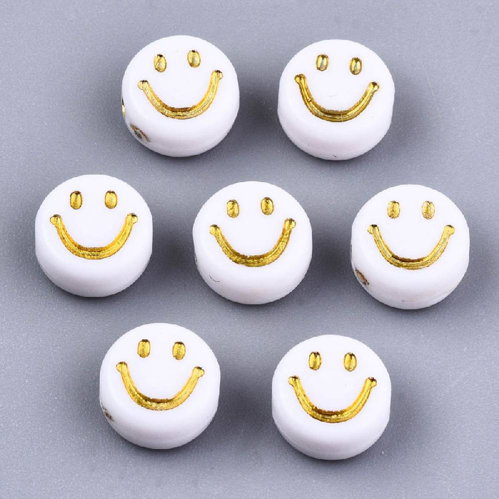 Sadingo Acrylperlen Smiley | 100 Stück, 7mm Großer Ausverkauf