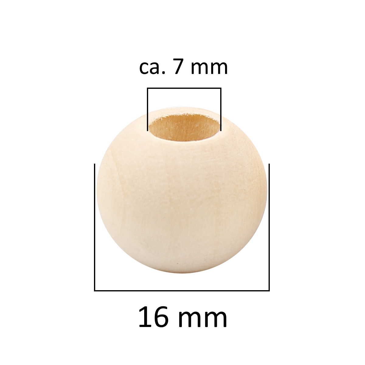Sadingo Holzperlen Natur mit Loch, 10mm bis 20mm Weihnachtsangebot