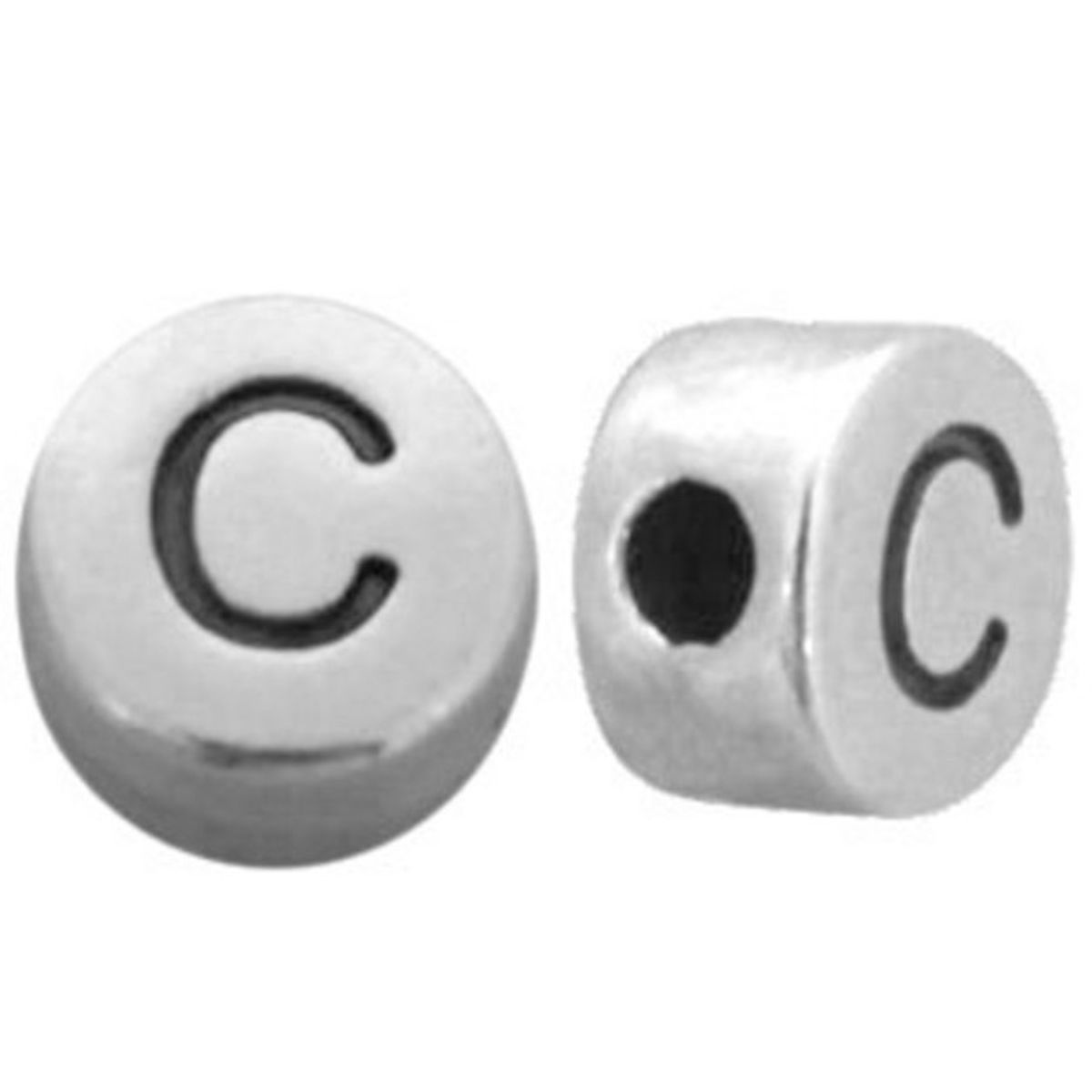 Sadingo Buchstabenperlen Set Metall silber, Bastelbedarf Jubiläumsangebot