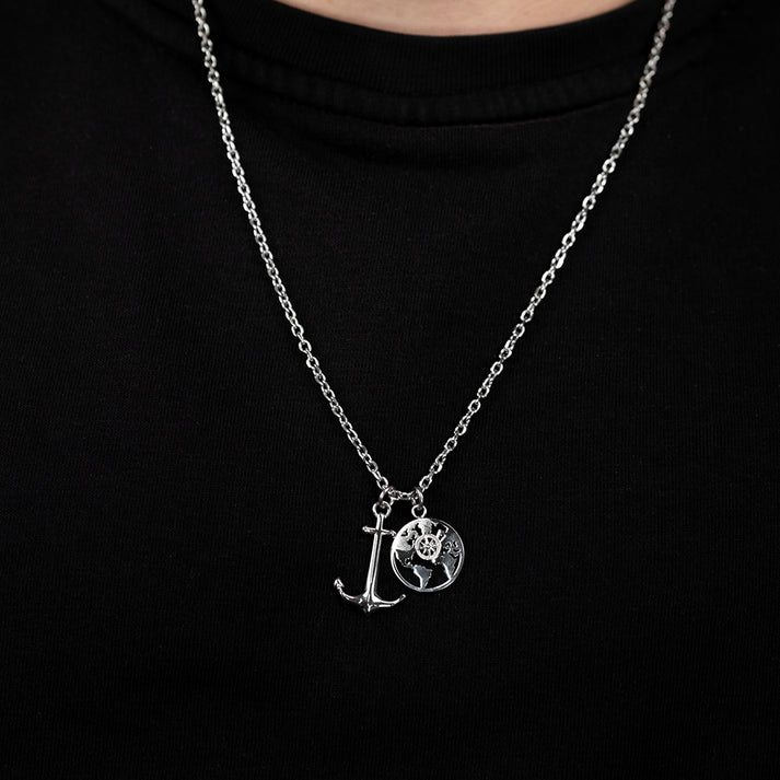 ﻿Save Brave Ankerkette mit Anhängern Anchorworld - Farbe Silber Begrenztes Angebot