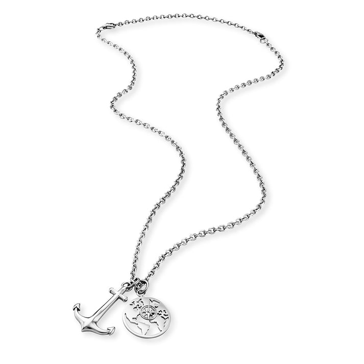 ﻿Save Brave Ankerkette mit Anhängern Anchorworld - Farbe Silber Begrenztes Angebot