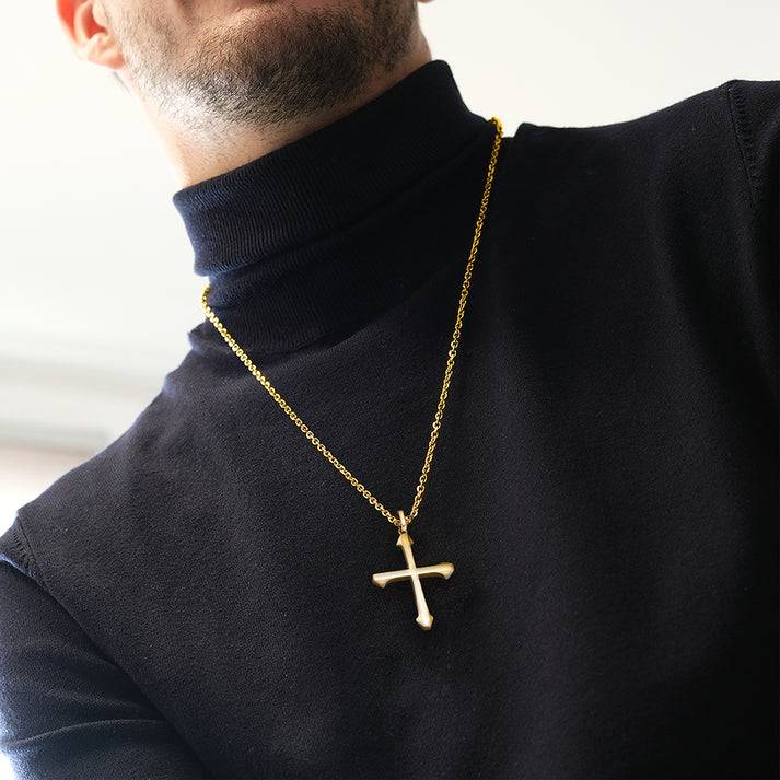 Save Brave Goldene Ankerkette Isaac mit Anhänger Kreuz Cyber Monday