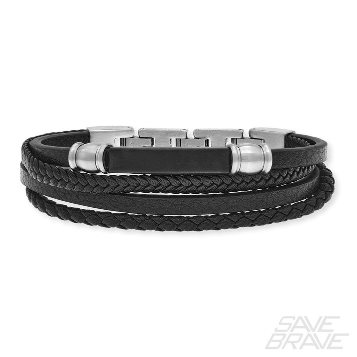 Save Brave Lederarmband Felix mit Edelstahl Super Rabatt