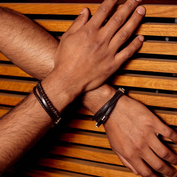 Save Brave Lederarmband Felix mit Edelstahl Super Rabatt
