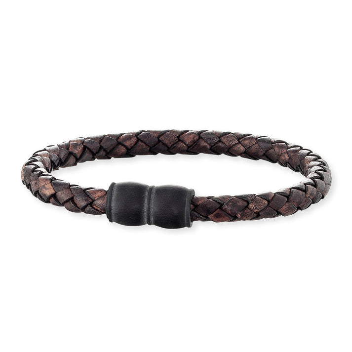 Save Brave Lederarmband Aaron mit Carbonperlen 50% Rabatt mit kostenlosem Versand