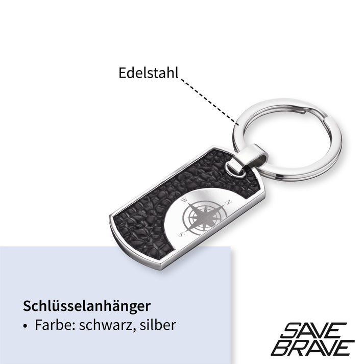Save Brave Schlüsselanhänger aus Edelstahl Rabatt