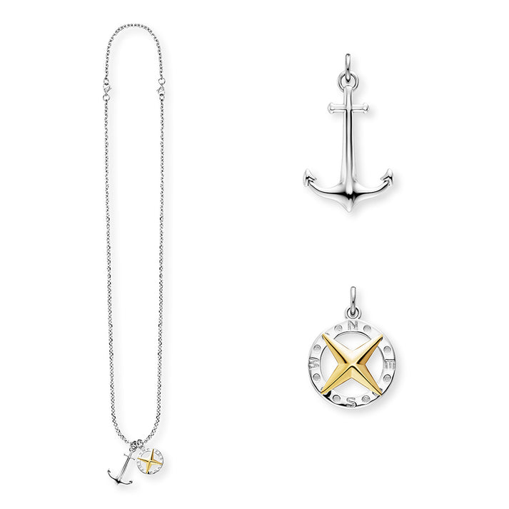 Save Brave Ankerkette mit Anhängern Anchorpolar - Farbe Silber und Gold Tägliche Deals