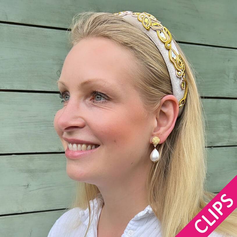 SchwesterSchwester Vergoldete Knoten-Ohrclips mit leichtem Baumwolltropfen Super Rabatt