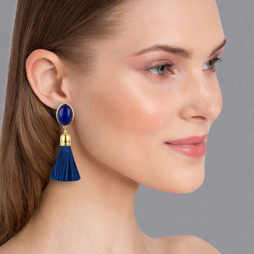 SchwesterSchwester Quasten Ohrringe als Ohrclips in Dunkelblau mit marineblauer Quaste von AmuseToi 50% Rabatt mit kostenlosem Versand