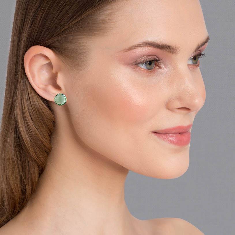 SchwesterSchwester Funkelnde lindgrüne Ohrstecker von Janne v. d. Heide Online Shopping