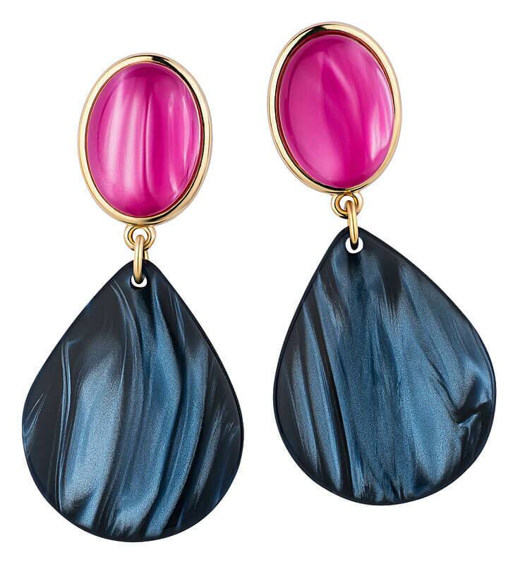 SchwesterSchwester Pinke Ohrstecker mit dunkelblauen Tropfen von AmuseToi zollfrei
