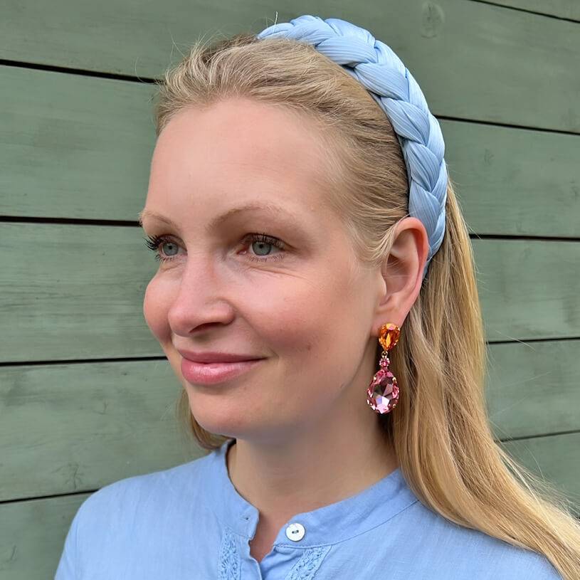 SchwesterSchwester Funkelnde Ohrstecker mit Glas-Kristallen in Orange und Rosa Schlussverkauf