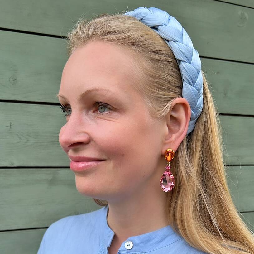 SchwesterSchwester Funkelnde Ohrstecker mit Glas-Kristallen in Orange und Rosa Schlussverkauf