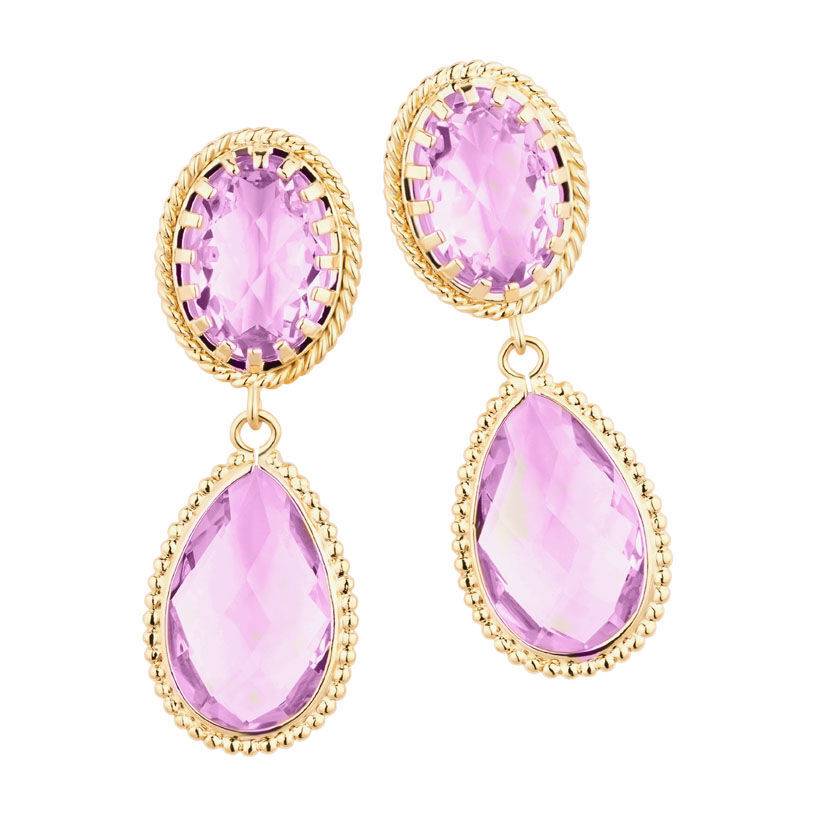 SchwesterSchwester Violette Tropfenohrringe mit funkelnden facettierten Tropfen Fabrikverkauf