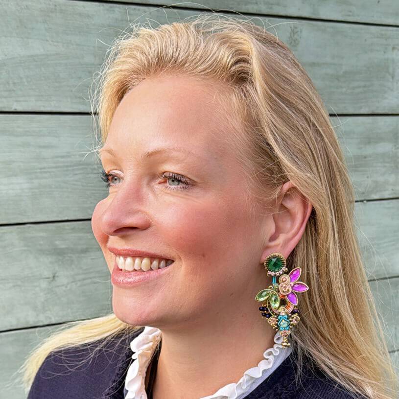 SchwesterSchwester Vorbestellbar - Große Soutache-Ohrstecker in karibischen Farben Letzter Tag