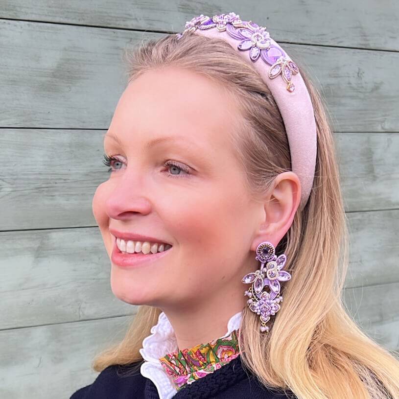 SchwesterSchwester Große Soutache-Ohrringe in Flieder und Champagner Black Friday