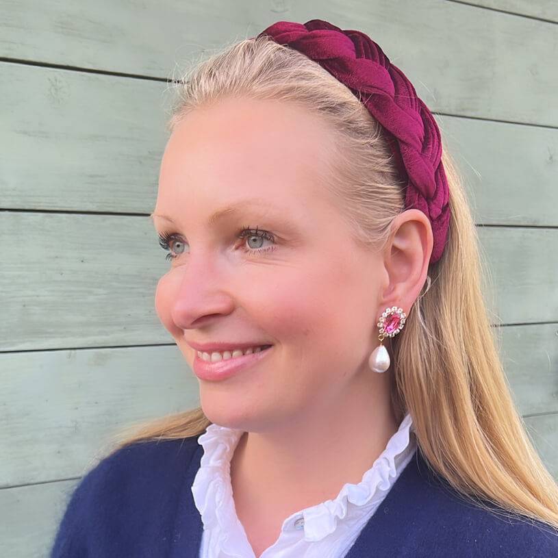 SchwesterSchwester Edel funkelnde Ohrstecker in Pink mit leichtem Baumwolltropfen Neuheiten