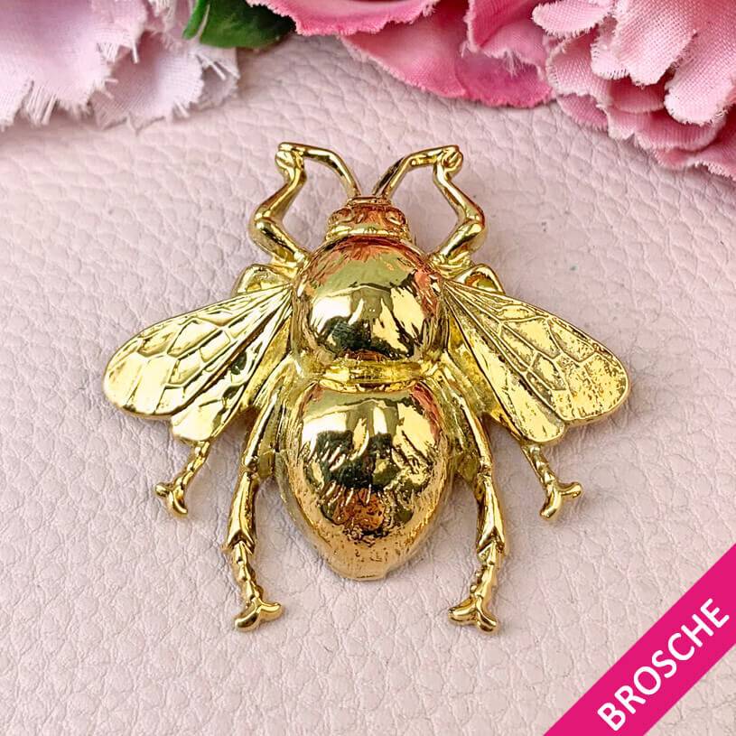 SchwesterSchwester Vergoldete Hummel-Brosche von AmuseToi Super Sparpreis