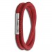 Silberdream SilberDream Leder Armband doppelt 40cm fuchsia Edelstahlverschluss LAB0840 Schlussverkauf