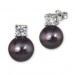 Silberdream SilberDream Ohrstecker Perle schwarz Zirkonia Damen 925er Silber SDO1738S Sonderangebote